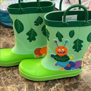 Target Green Leaf Patterned Kids Boots